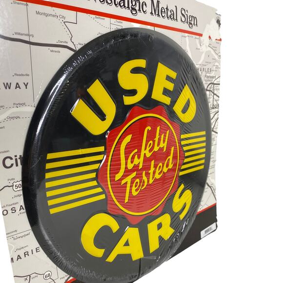 Nostalgic Metal Sign "Used Cars Safety Tested" - Picture 2 of 4